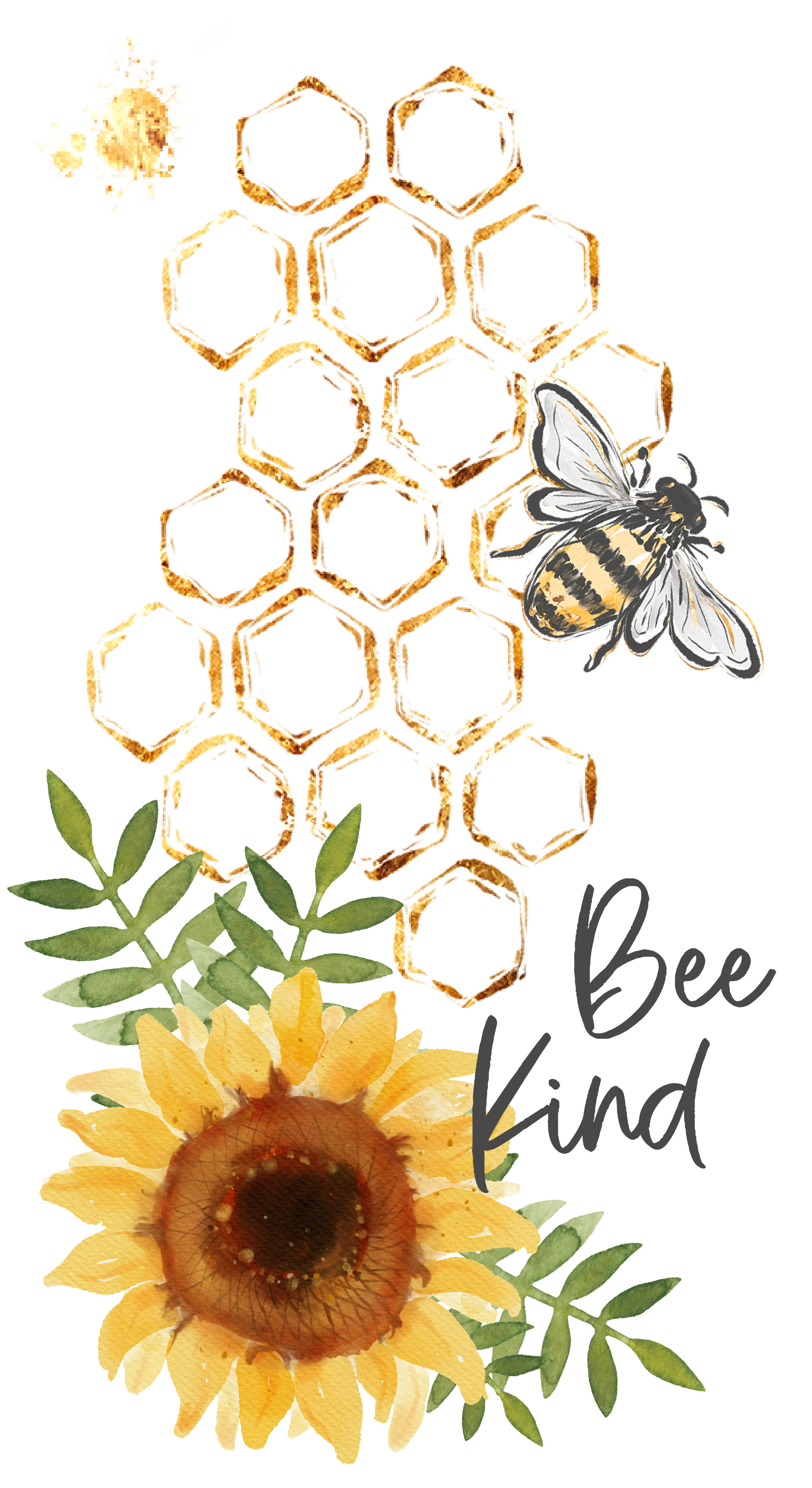 Bee Theme Waffle Weave Tea Towels