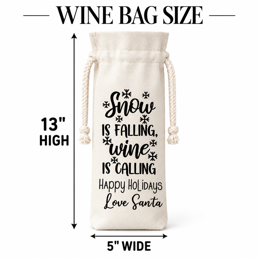 Festive Christmas Wine Bottle Gift Bags