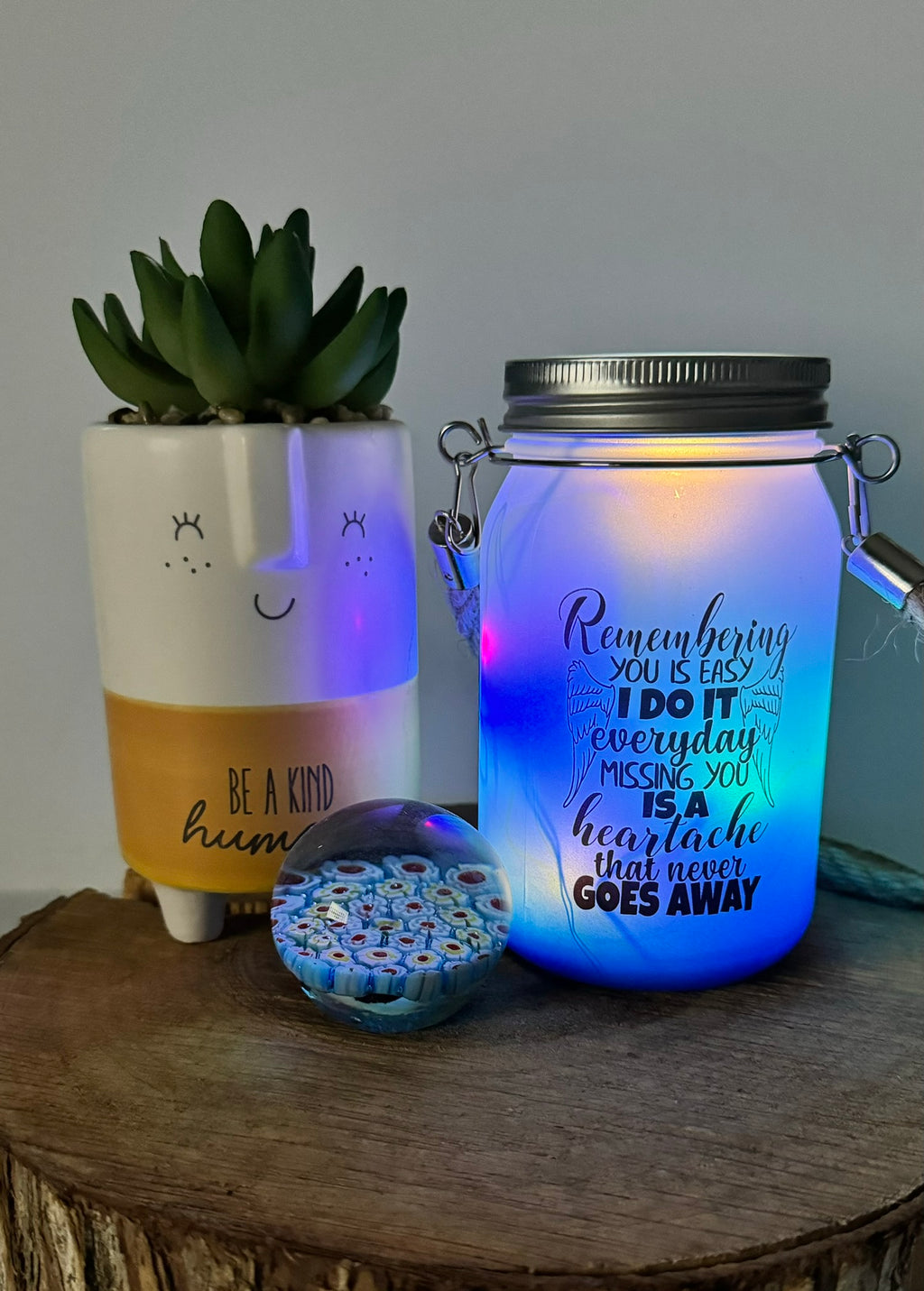 Solar LED Light Ombre Mason Jar Lantern