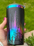 20oz Laser engraved Rainbow Underlay