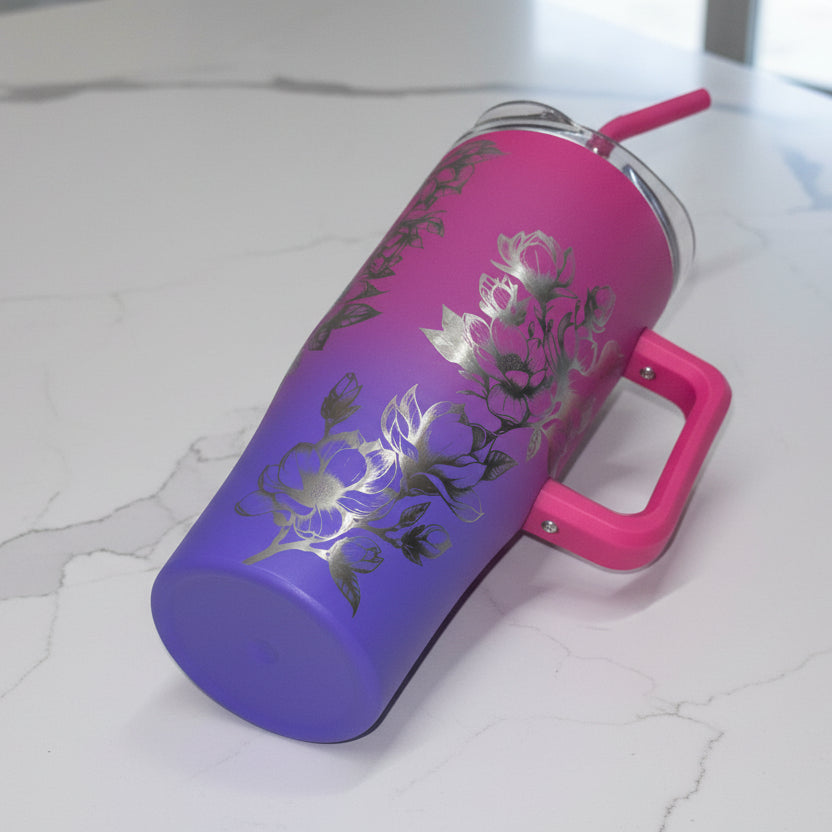 Magnolia Engraved Tumbler