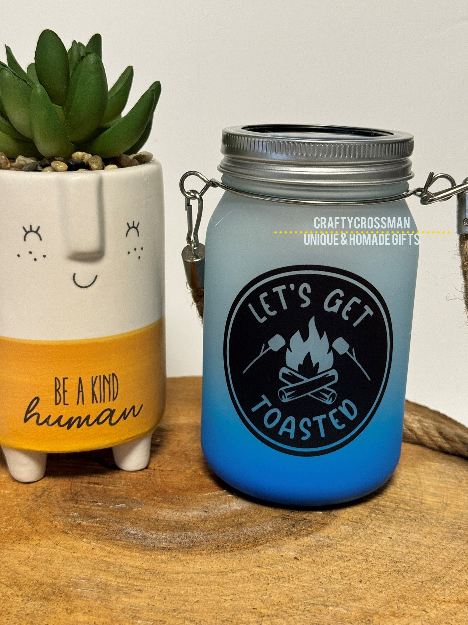 Solar LED Light Ombre Mason Jar Lantern