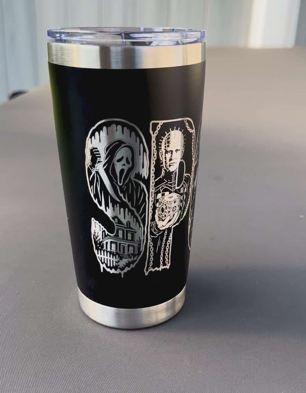 SPOOKY Themed 20oz Engraved Cup