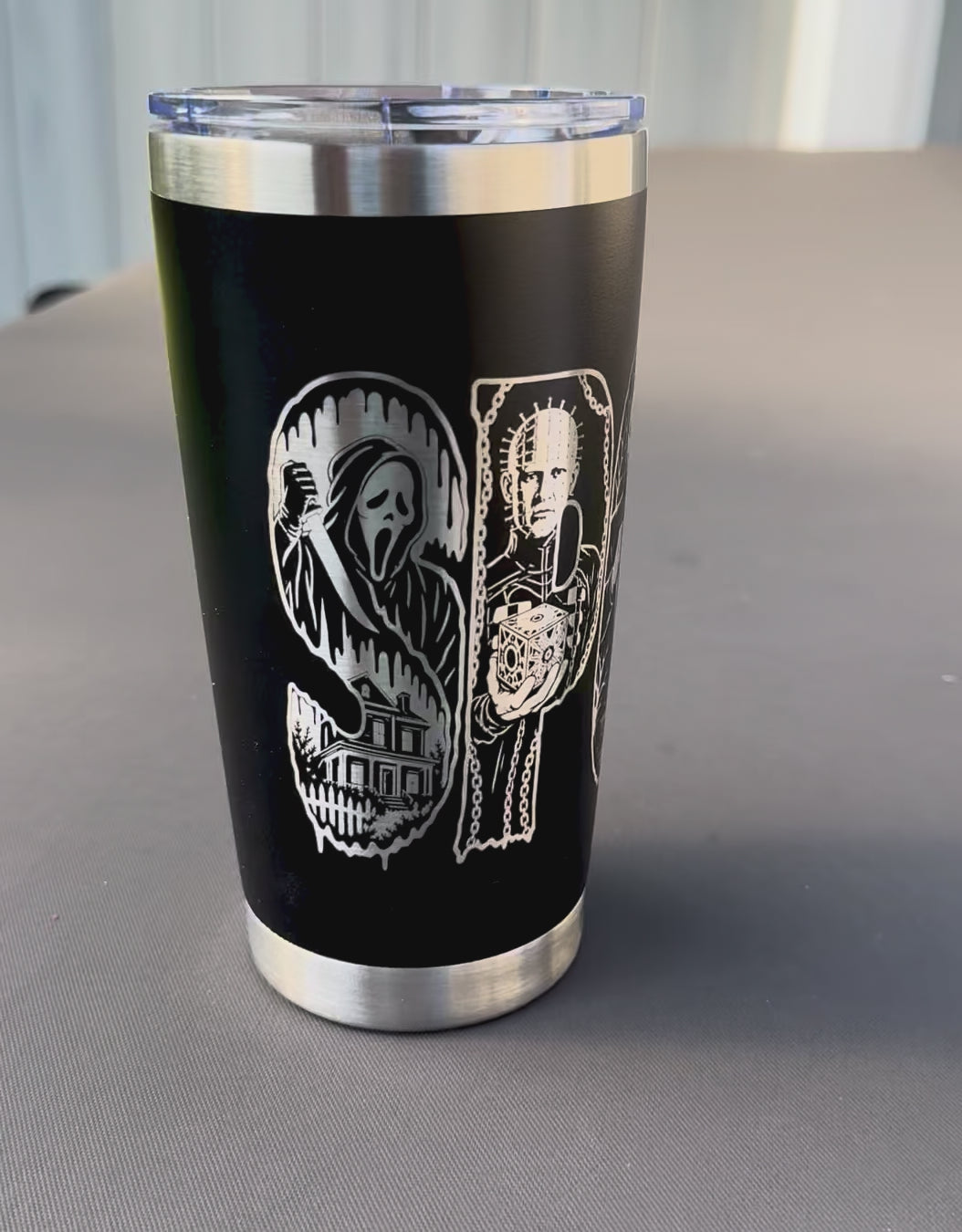 SPOOKY Themed 20oz Engraved Cup